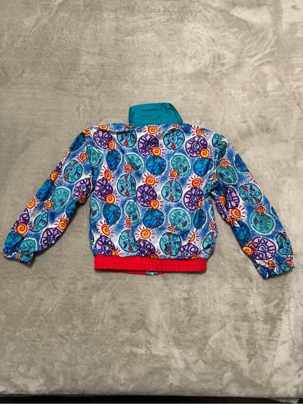 Vintage 90's JPI Company Graphic Tracksuit Set Bright Colorblock Windbreaker Set